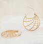 Bronze Spiderweb Hoop Earrings 26x26mm