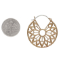 Bronze Cathedral Rose Window Hoop Earrings with Dime