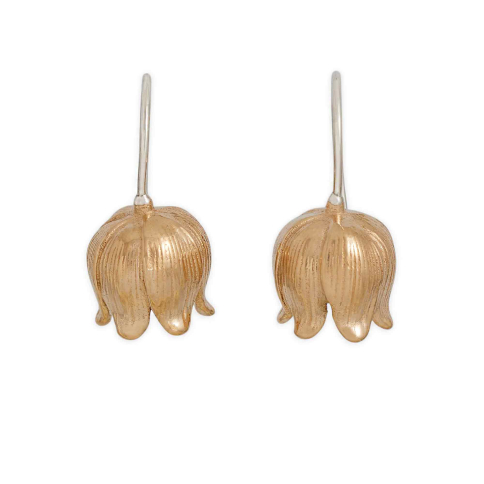 Bronze Single Lily of the Valley Hook Earrings 20x10mm