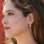 Bronze Single Lily of the Valley Hook Earrings on ear