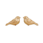Bronze Chickadee Stud Earrings 6x11mm