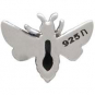 Sterling Silver Tiny Bee Solderable Charm 7x8mm