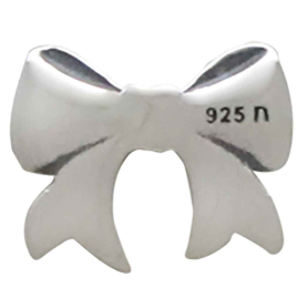 Sterling Silver Bow Solderable Charm 7x10mm Back View