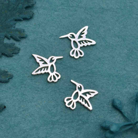Sterling Silver Tiny Hummingbird Solderable Charm 10x10mm