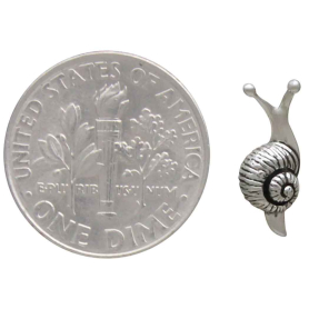 Sterling Silver Snail Solderable Charm 5x14mm with Dime