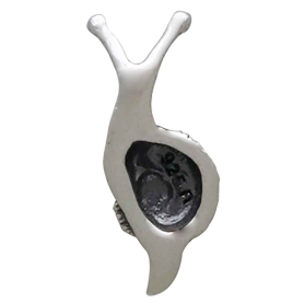 Sterling Silver Snail Solderable Charm 5x14mm Back View