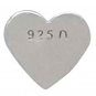 Sterling Silver Dimensional Heart Solderable Charm 5x5mm