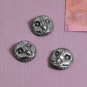 Sterling Silver Barn Owl Face Solderable Charm 13x13mm