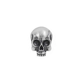 Sterling Silver Detailed Skull Solderable Charm 9x7mm