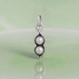 Luxe Silver Plate Two Peas in a Pod Charm on green background