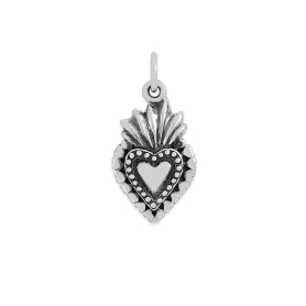 Luxe Silver Plate Sacred Heart Charm 20x10mm