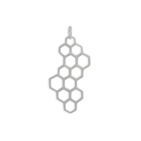 Luxe Silver Plate Honeycomb Charm 32x16mm