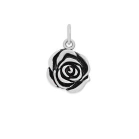 Luxe Silver Plate Rose Charm 17x11mm