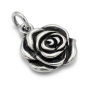 Luxe Silver Plate Rose Charm 17x11mm side view