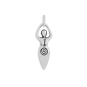 Luxe Silver Plate Fertility Moon Goddess Charm 23x7mm