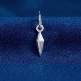 Luxe Silver Plate Spike Charm on dark blue background