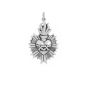 Luxe Silver Plate Flaming Sacred Heart Pendant 33x19mm
