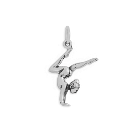 Luxe Silver Plate Gymnast Charm 24x11mm