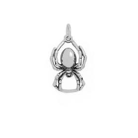 Luxe Silver Plate Realistic Spider Charm 24x12mm