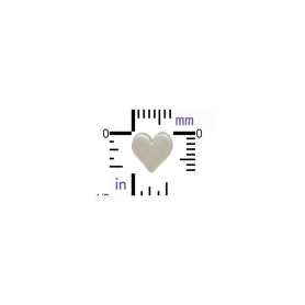 Luxe Silver Plate Heart Bead  ruler view