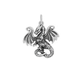 Luxe Silver Plate Fairy Tale Dragon Charm 24x20mm