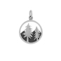 Luxe Silver Plate Tree Pendant  with Mountains 21x15mm