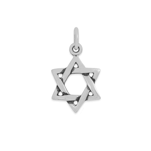 Luxe Silver Plate Star of David Pendant 18x11mm
