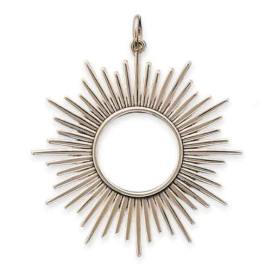 Luxe Silver Plate Spikey Sun Pendant 37x32mm