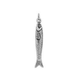 Luxe Silver Plate Sardine Pendant 38x6mm