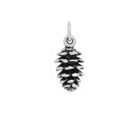 Luxe Silver Plate Pinecone Charm 17x7mm