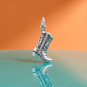 Luxe Silver Plate Cowboy Boot Charm on orange background