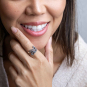 Luxe Silver Plate Octopus Tentacle Adjustable Ring on model