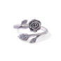 Luxe Silver Plate Adjustable Rose Ring