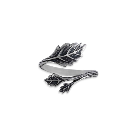 Luxe Silver Plate Adjustable Leaf Ring