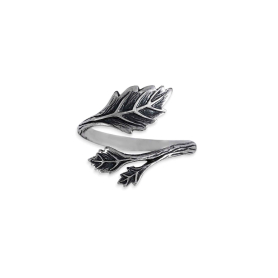 Luxe Silver Plate Adjustable Leaf Ring