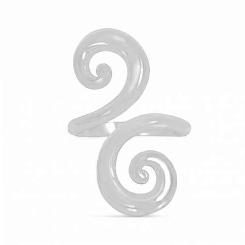 Luxe Silver Plate Double Swirl Adjustable Ring