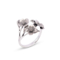 Luxe Silver Plate Adjustable Dogwood Flowers Ring