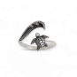 Luxe Silver Plate Sea Turtle and Wave Adjustable Ring