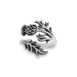 Luxe Silver Plate Adjustable Thistle Ring