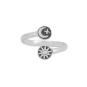 Luxe Silver Plate Adjustable Moon Star and Sun Ring