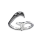 Luxe Silver Plate Adjustable Wave and Whale Tail Ring