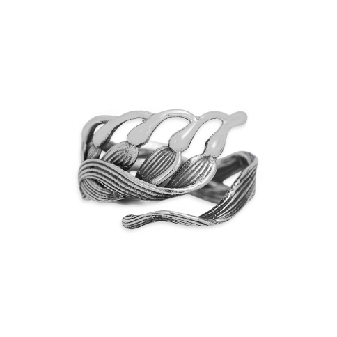 Luxe Silver Plate Adjustable Kelp Ring