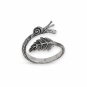 Luxe Silver Plate Adjustable Snail and Leaf Ring