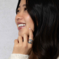 Luxe Silver Plate Adjustable Bypass Dragon Wing Ring on model