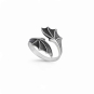 Luxe Silver Plate Adjustable Bypass Dragon Wing Ring side view