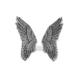 Luxe Silver Plate Adjustable Detailed Angel Wing Ring