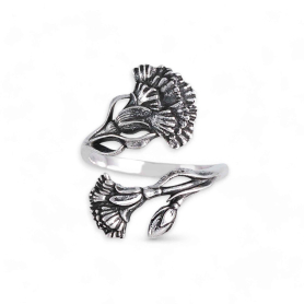 Luxe Silver Plate Adjustable Carnation Ring - January