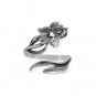 Silver Plate Adjustable Iris Ring - February 