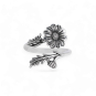Silver Plate Adjustable Daisy Ring - April 