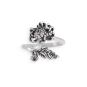 Silver Plate Adjustable Chrysanthemum Ring